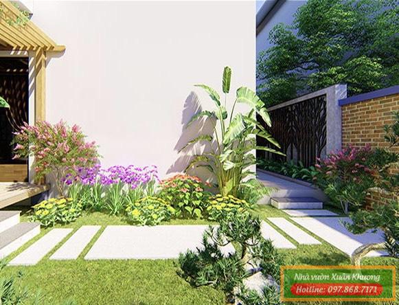 thiết kế thi caaong sân vườn - nhà vườn xuân khương (2)