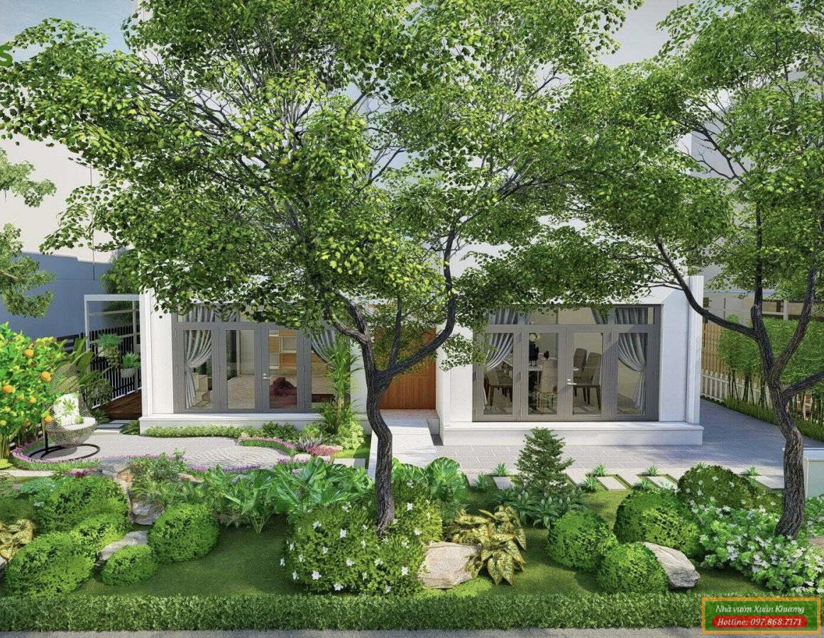 thiết kế thi caaong sân vườn - nhà vườn xuân khương (4)