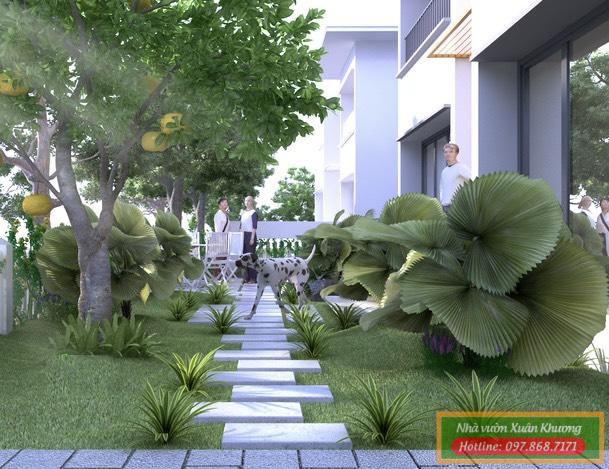 thiết kế thi caaong sân vườn - nhà vườn xuân khương (5)